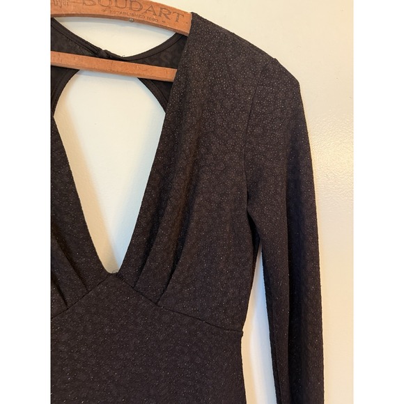 Charlotte Russe Vintage Mini Little Black Dress Size M Low Open Back Y2K - Picture 4 of 5